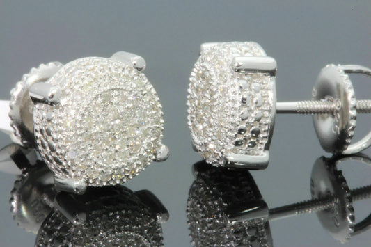 Round Iced out Stud Earrings