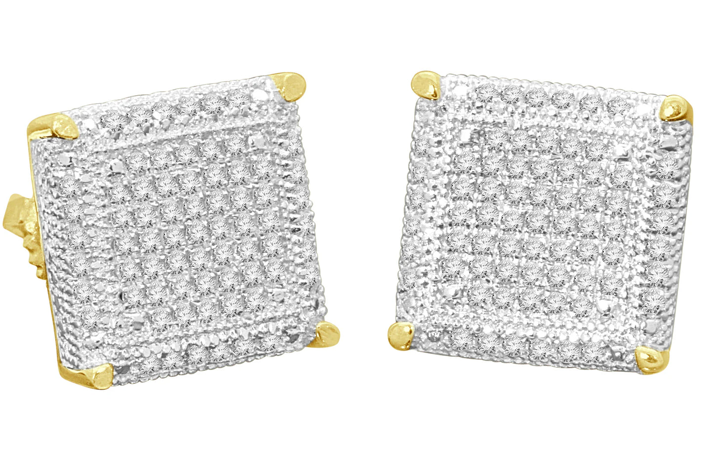 Square Iced out Stud Earrings