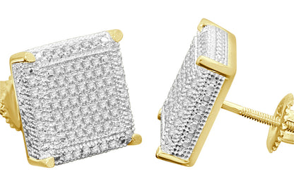 Square Iced out Stud Earrings