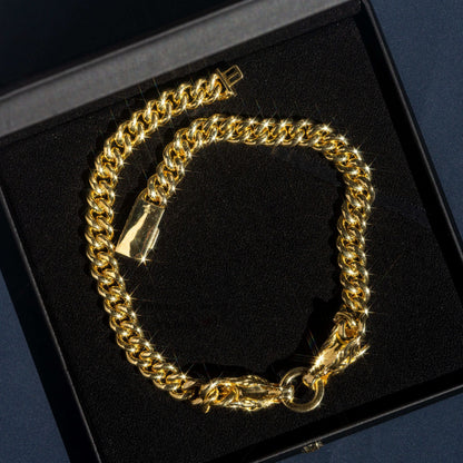 Iced Out  Dragon Cuban Link Chain Necklacet/Bracelet