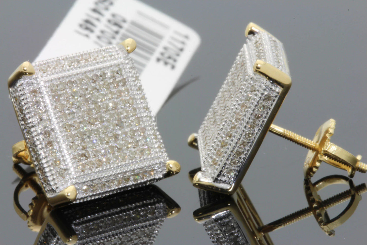 Square Iced out Stud Earrings