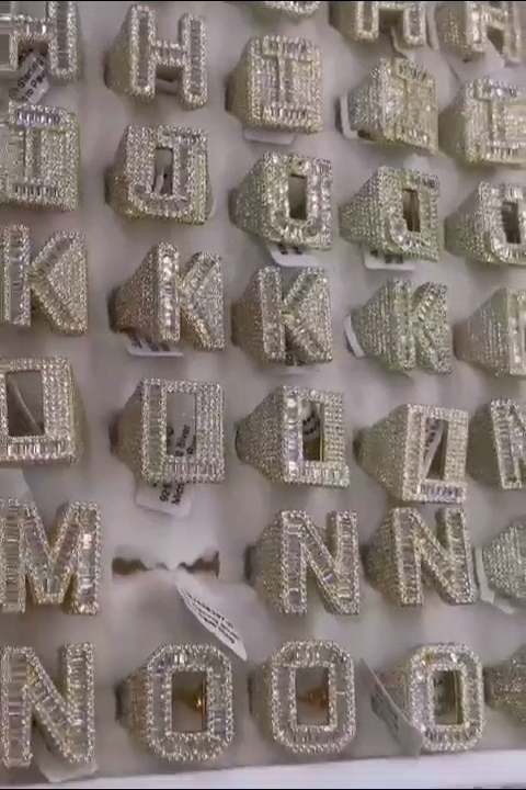 Custom Iced out Letter Ring