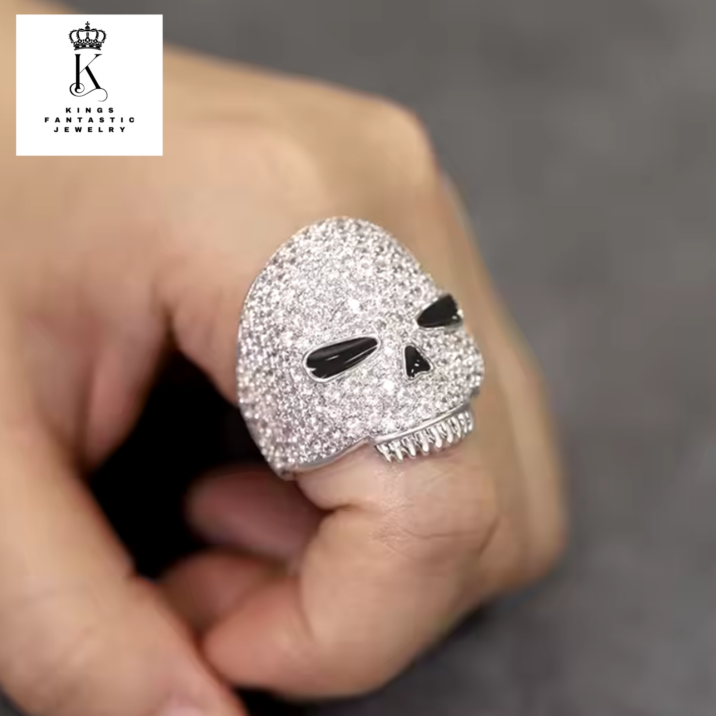 Skeleton Head Iced Out Ring