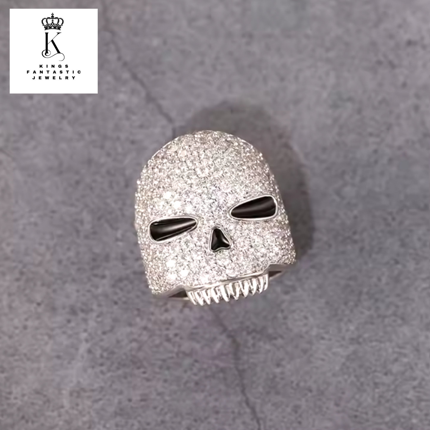 Skeleton Head Iced Out Ring