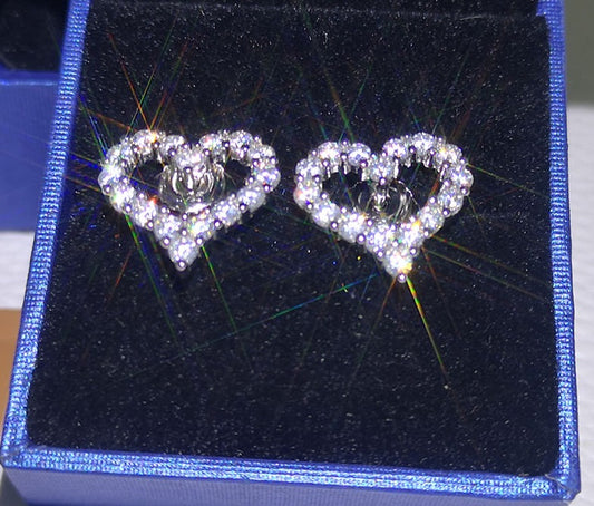 Iced out Heart Earrings