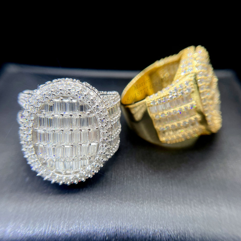 Baguette Oval Shape Iced out Ring