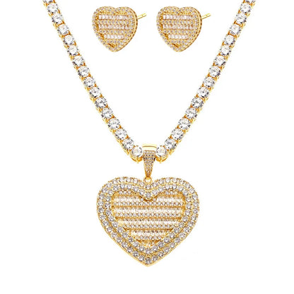 Heart Tennis Jewelry Set