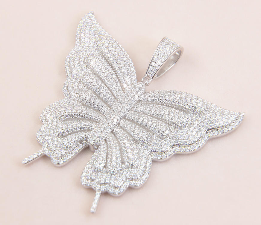 Iced out Butterfly Pendant