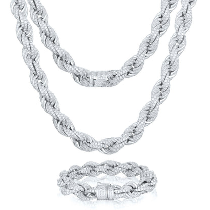 Iced Out Rope Chain Necklace/Bracelet