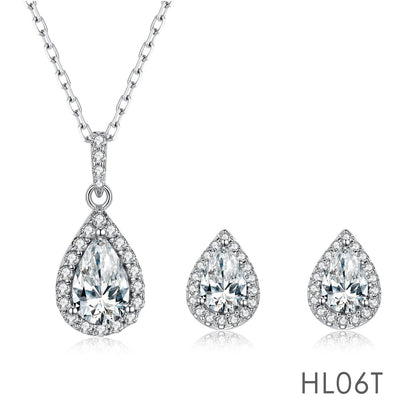 Pear Cut Bridal Wedding Engagement Jewelry Set