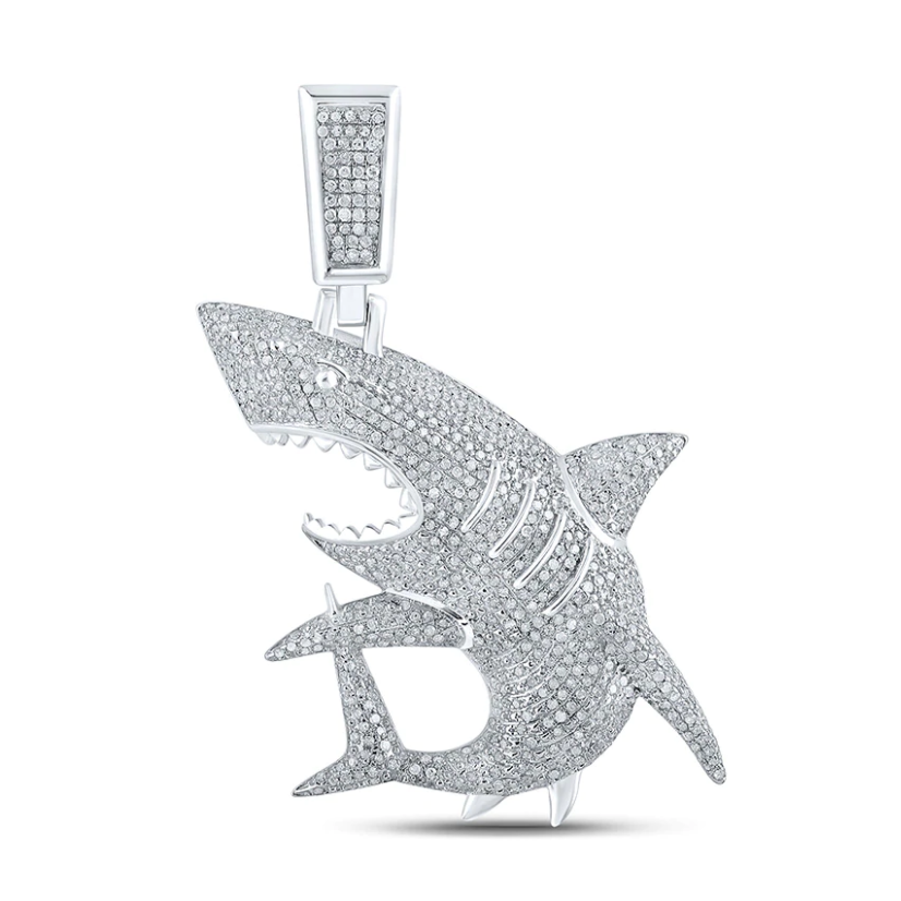 Iced out Shark Pendant