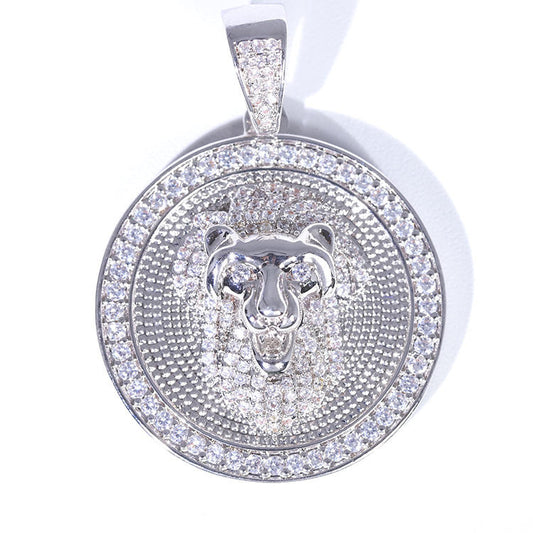 Iced out Lion Head Pendant