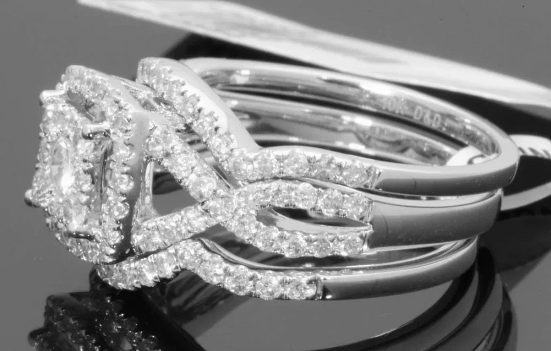 Engagement Wedding Band Ring Set