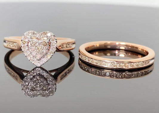 Engagement Wedding Band Ring Set