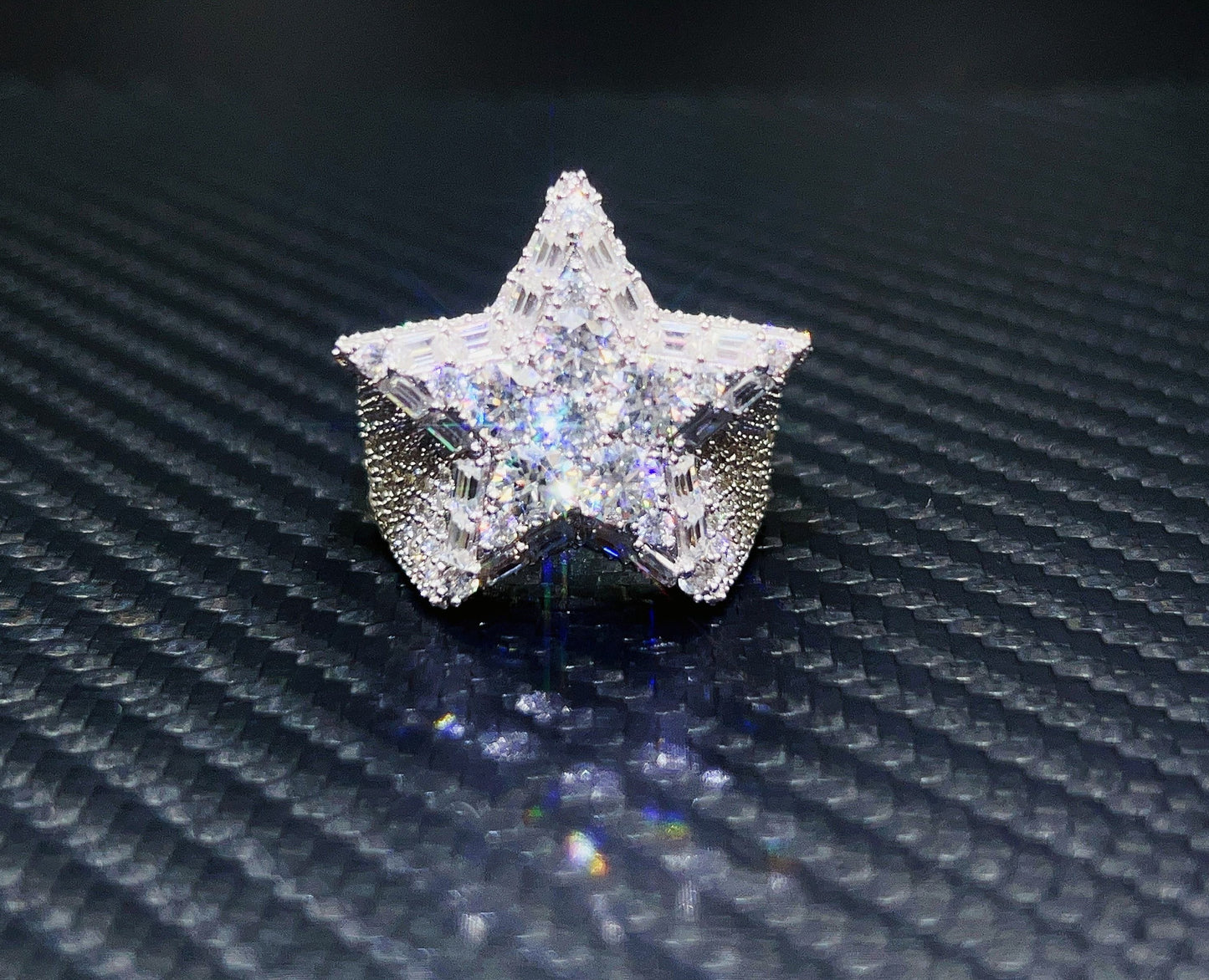 Iced out Star Ring