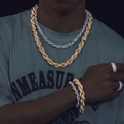 Iced Out Rope Chain Necklace/Bracelet