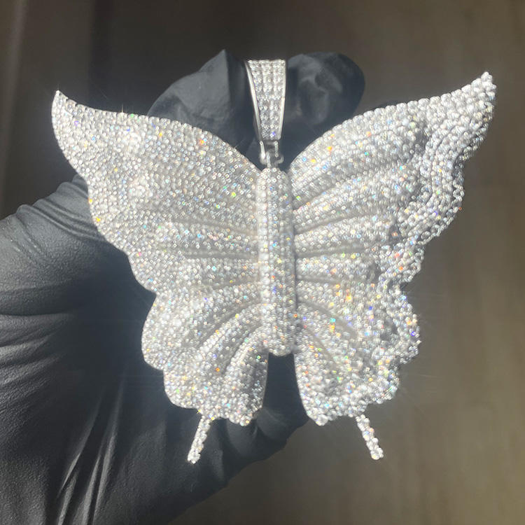 Iced out Butterfly Pendant