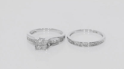 Engagement Wedding Band Ring Set