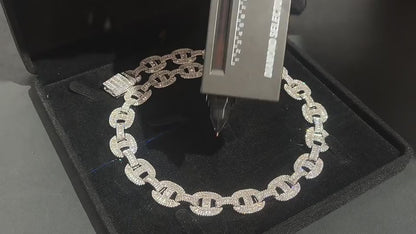 Baguette Iced out Cuban Chain Necklace and Bracelet