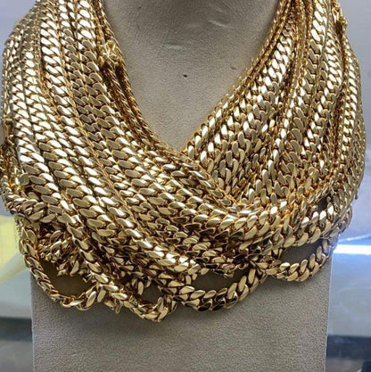 Cuban Link Chain with Buckle Lock Necklace and Bracelet
