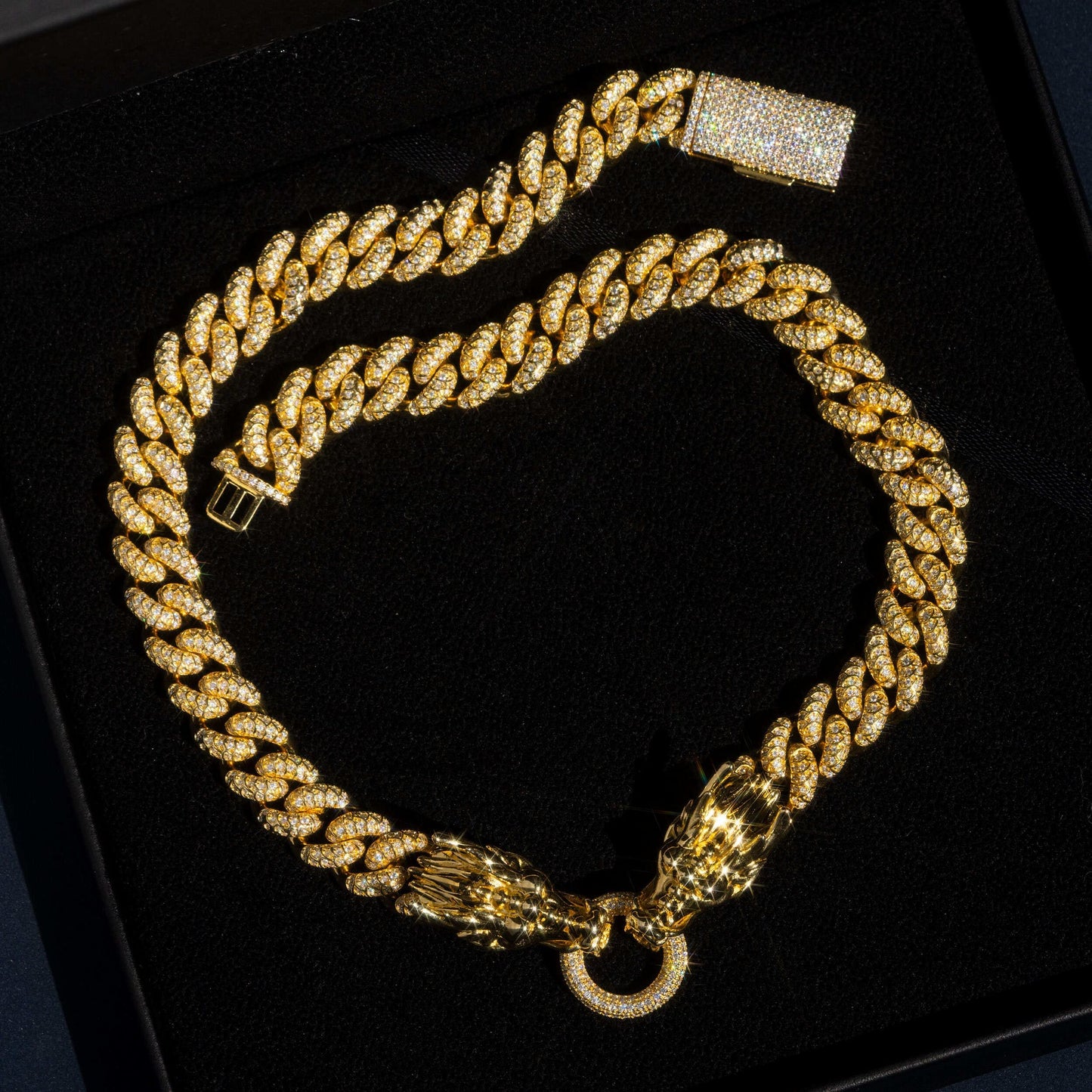 Iced Out  Dragon Cuban Link Chain Necklacet/Bracelet