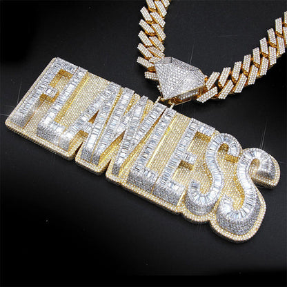 Custom Iced out Letter Baguette Pendant