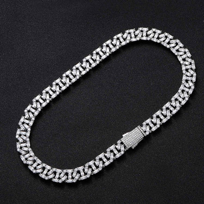 Baguette Iced out Cuban Chain Necklace