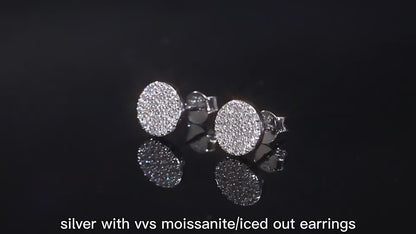 Iced out Round Shape Stud Earrings