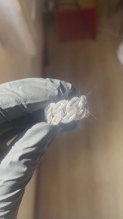 Baguette Iced out Cuban Ring