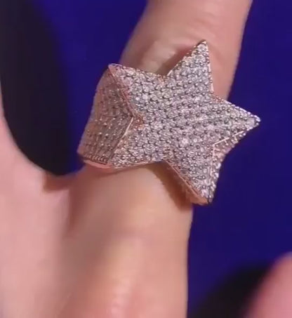 Iced out Star Ring