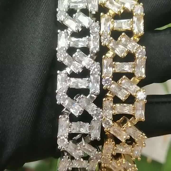 Baguette Iced out Cuban Chain Necklace